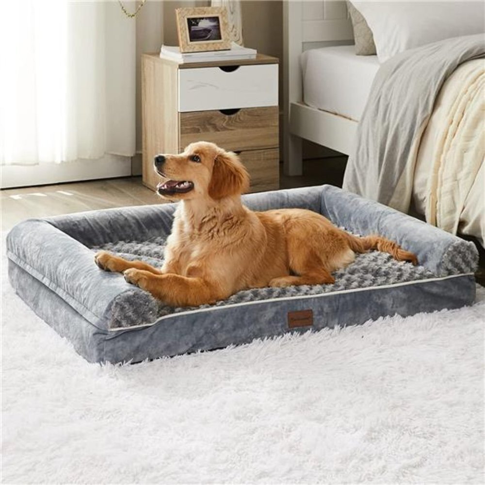 Orthopedic Beds for Large, Medium Dogs, Egg- Foam Dog Crate Bed(L(36 * 27 * 6.5)